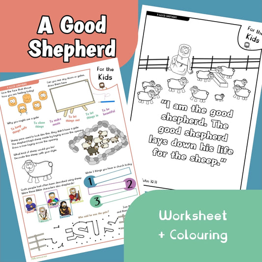 A Good Shepherd (John 10) – Worksheet and Colouring Page