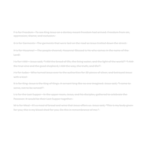 The ABC's of Holy Week Presentation