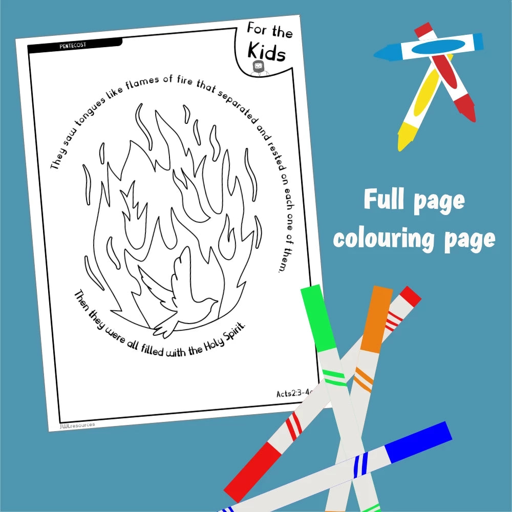 Pentecost (Acts 2) Activity sheet and Colouring