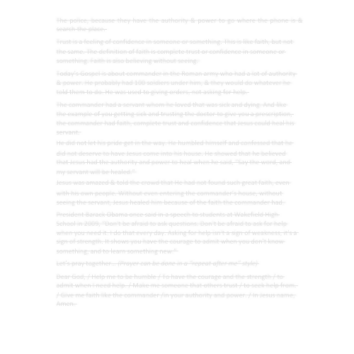 Children & Youth Sermon - "Need Help? Who Would You Trust?"