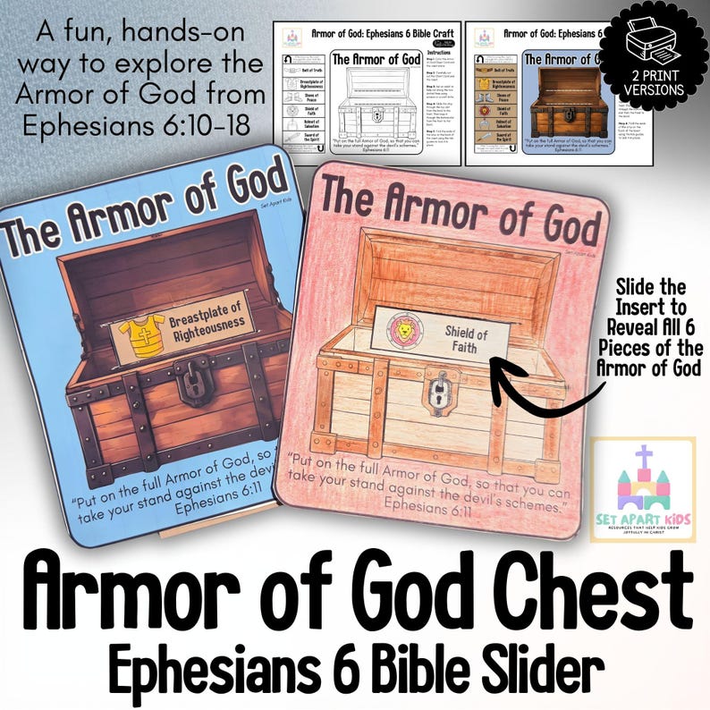 Armor of God Bible Craft for Kids | Ephesians 6 Sunday School Activity | Printable Bible Slider