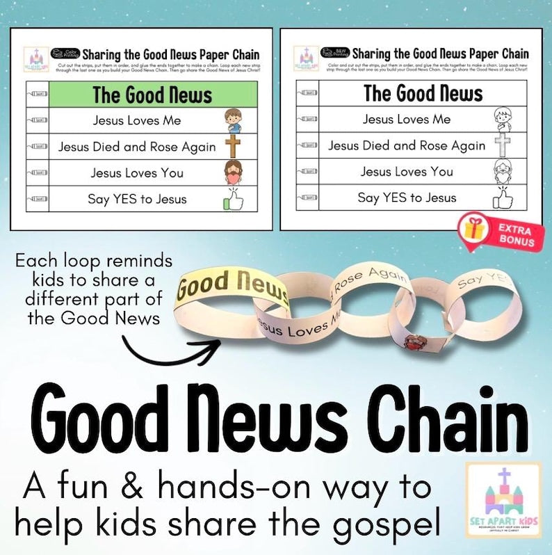 Sharing the Gospel Bible Craft for Kids | Good News Sunday School Craft | Children's Ministry Printable