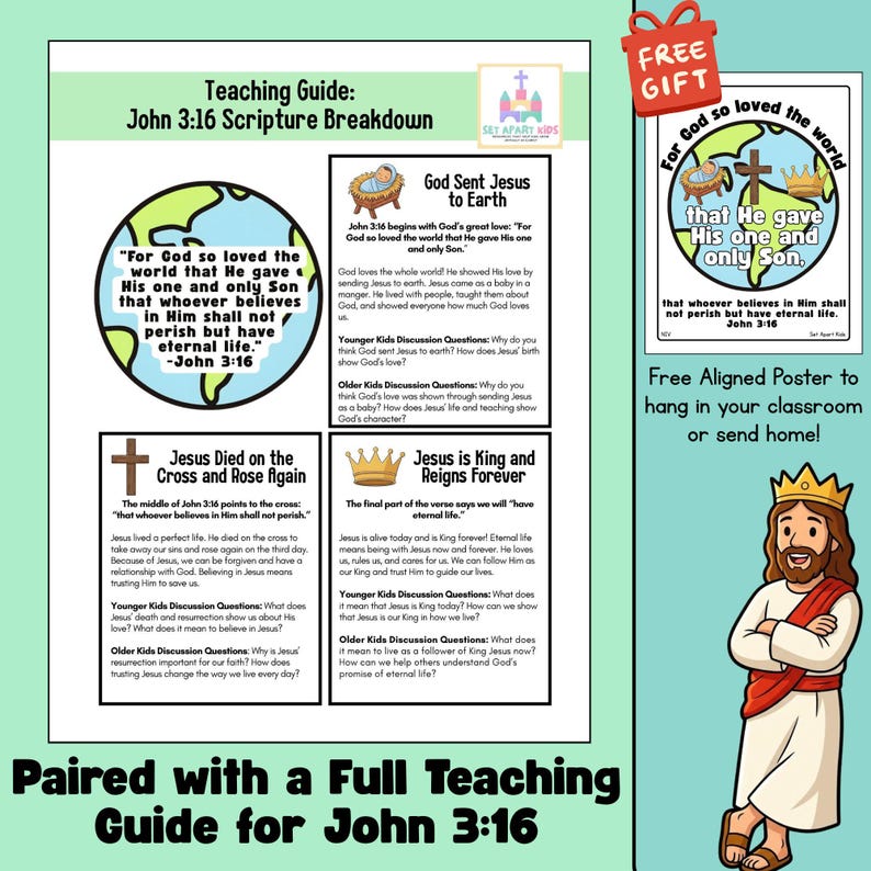 John 3:16 Bible Craft for Kids | God's Love Sunday School Craft | Printable Children's Ministry Activity
