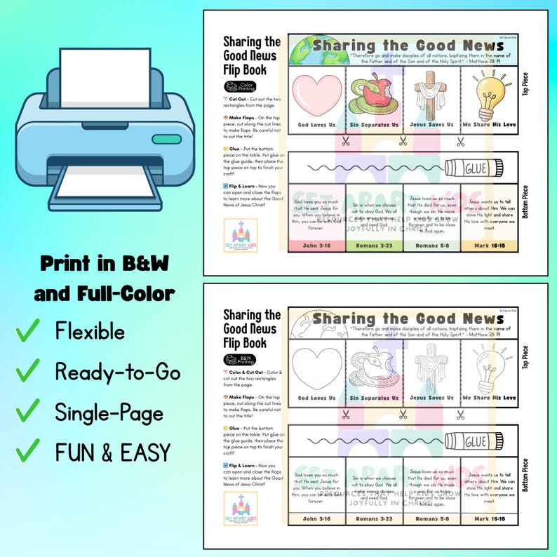 Sharing the Good News Flip Book | Great Commission Bible Craft for Kids | Sunday School Gospel Activity