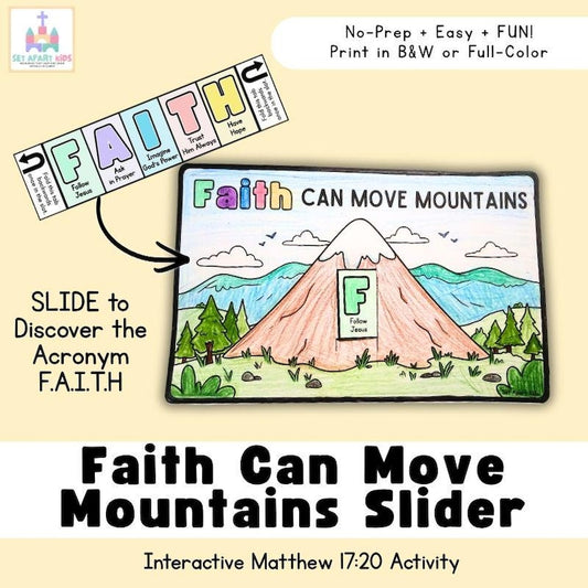 Faith Can Move Mountains Bible Craft | Matthew 17:20 Sunday School Activity | Faith Slider for Kids