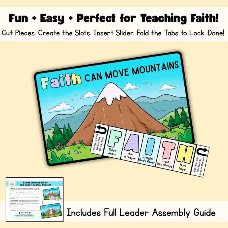 Faith Can Move Mountains Bible Craft | Matthew 17:20 Sunday School Activity | Faith Slider for Kids
