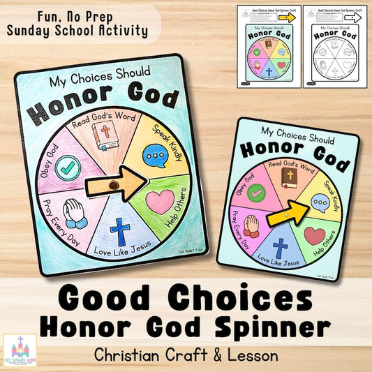 Good Choices Bible Craft for Kids | Obey God Spinner | Christian Character Sunday School Activity