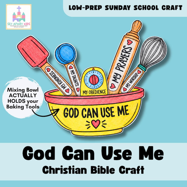 God Can Use Me Bible Craft for Kids | Sunday School Purpose Activity | Children's Ministry Printable
