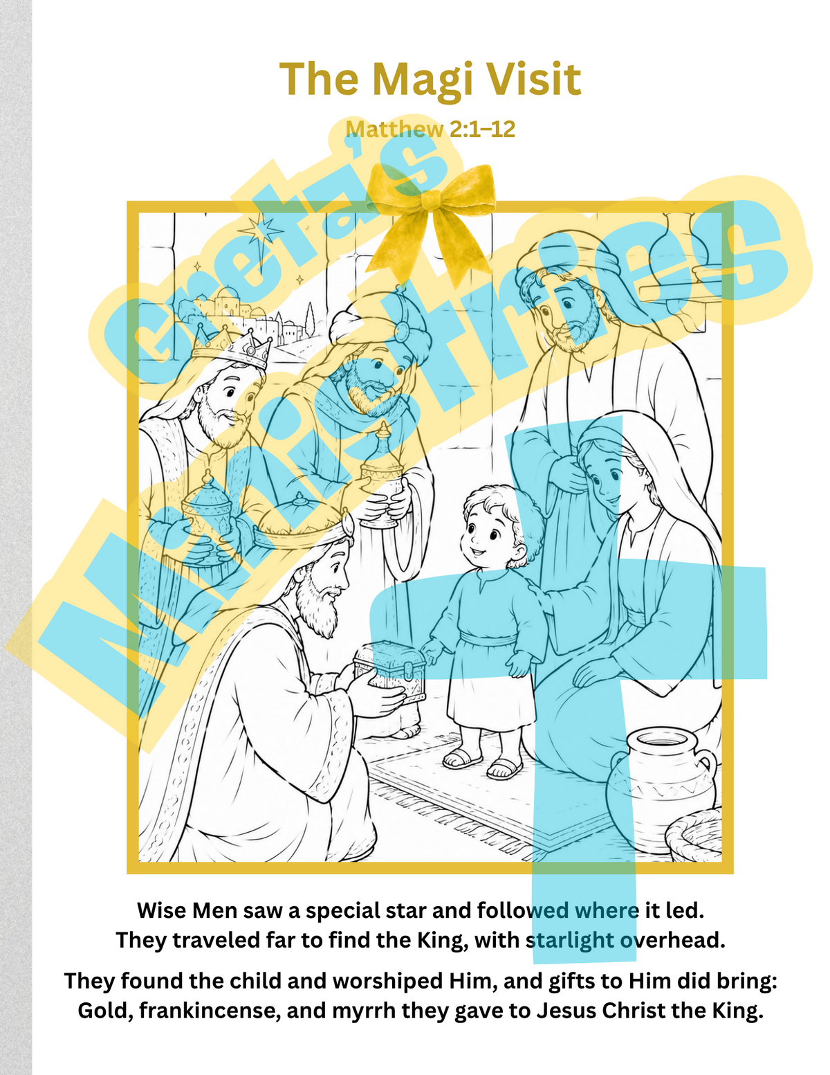 The Greatest Christmas Gift – The Story of Jesus’ Birth | Rhyming Coloring Book