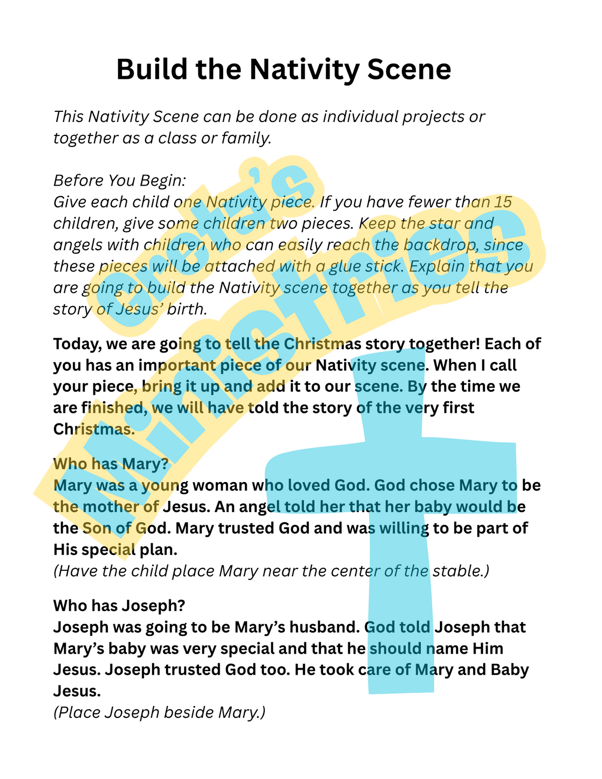 Build the Nativity Scene | Christmas Bible Object Lesson & 3D Class Project