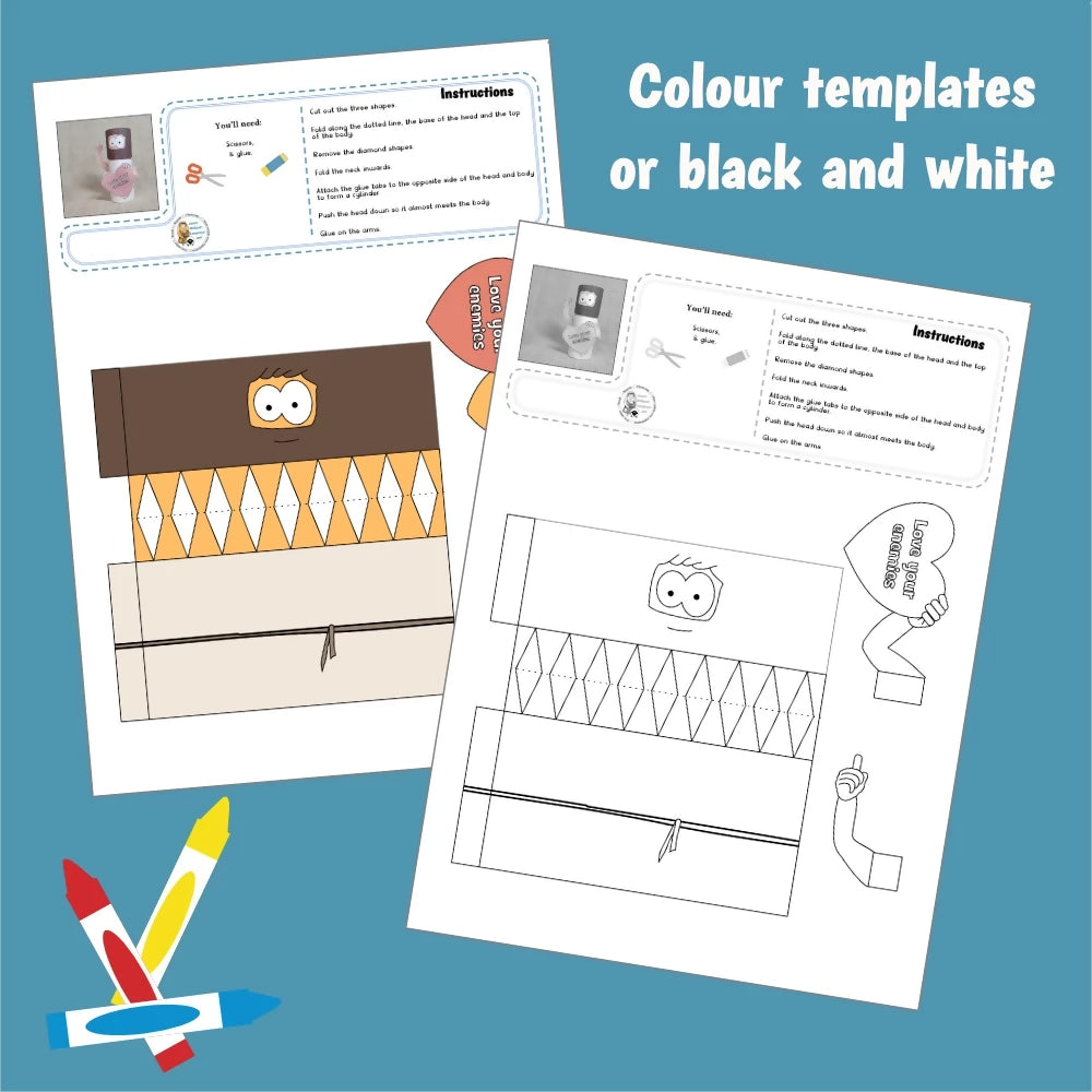 Love Your Enemies (Luke 6) - Kidmin lesson with Crafts and colouring