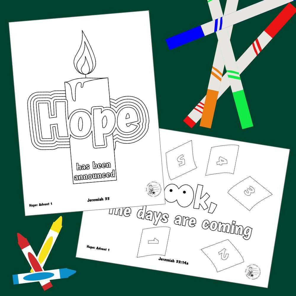 Jeremiah 33 - Advent Candles 1 - Hope - Ministry lesson with Bible crafts