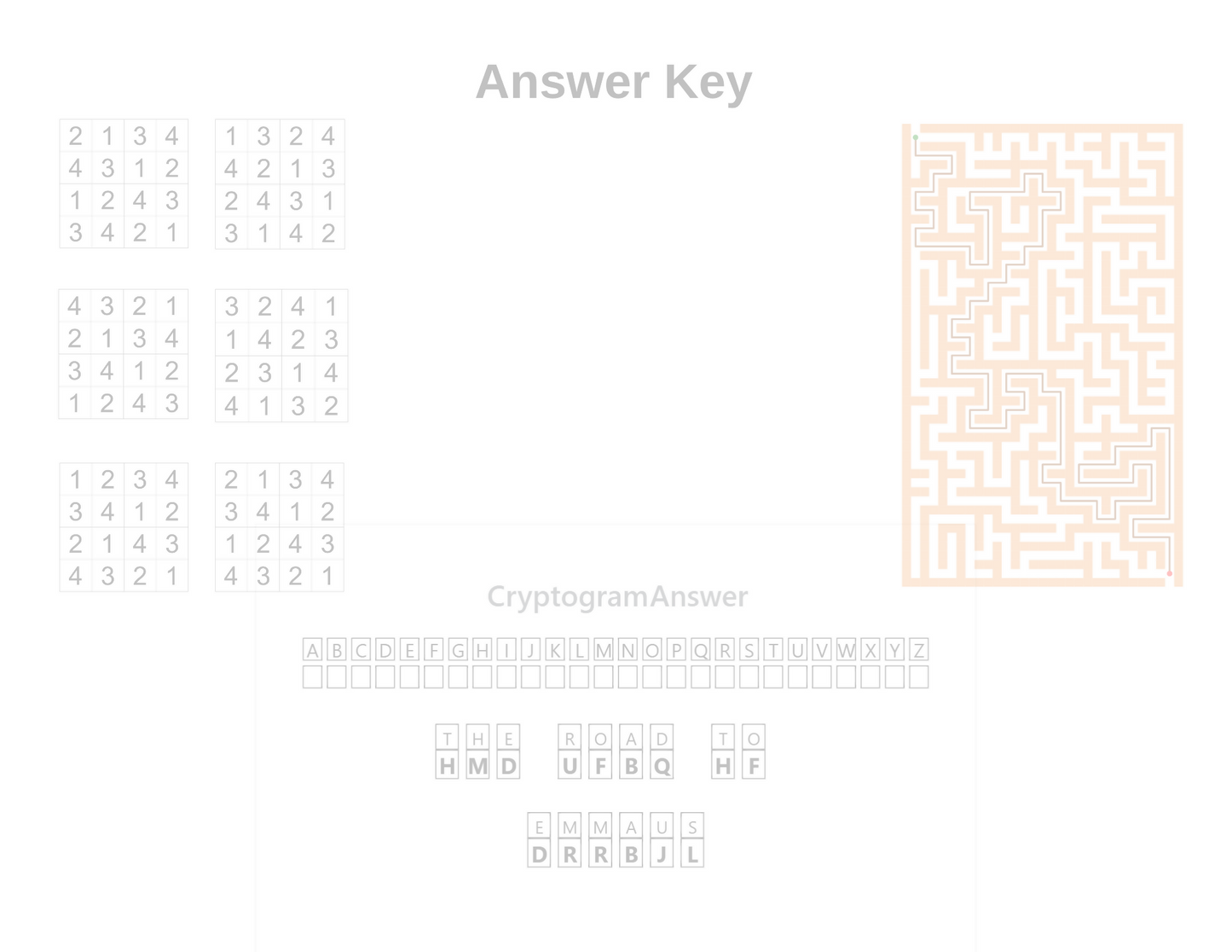 Pieces of the Puzzle - Luke 24:13-35 The Road to Emmaus - Children's Sermon/Lesson & Activity Book