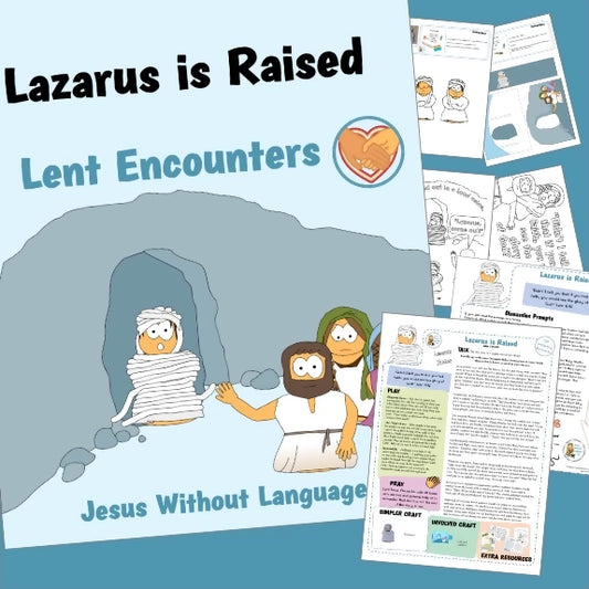 Lazarus Raised (John 11) Kidmin Lesson with crafts and colouring