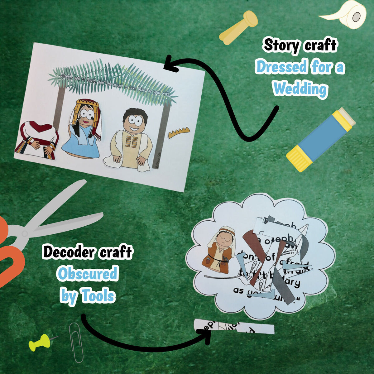 Gabriel's Messages - Advent 3 - Joseph. Kidmin lesson & Bible crafts
