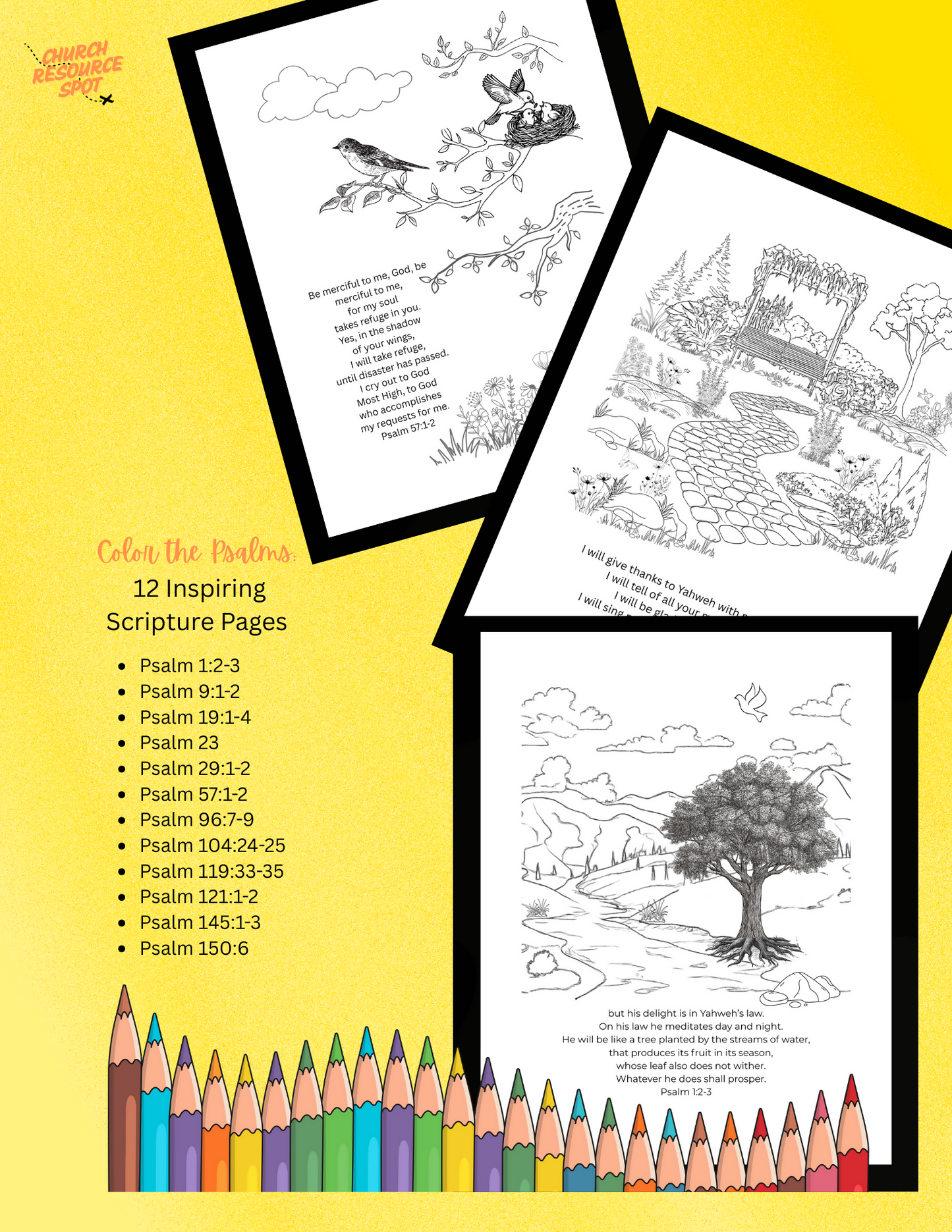 Color the Psalms: 12 Inspiring Scripture Pages
