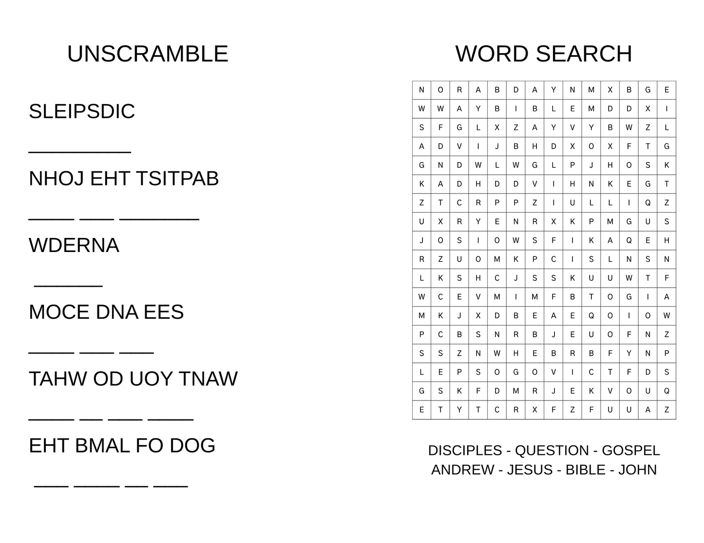 Children's Sermon/Message - Come & See - (John 1:29-42)