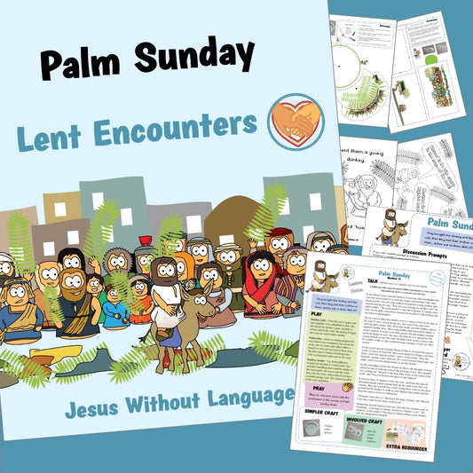 Palm Sunday (Matthew 21) Kidmin lesson with crafts and colouring