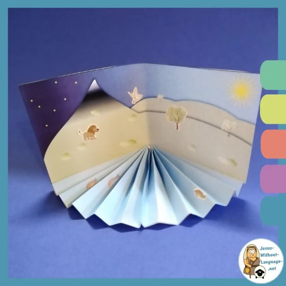 Creation (Genesis 1) Kidmin lesson with crafts and colouring