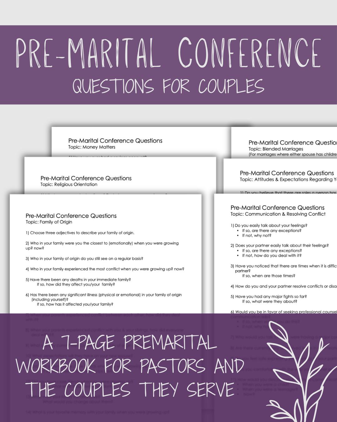 Pre-Marital Conference Questions