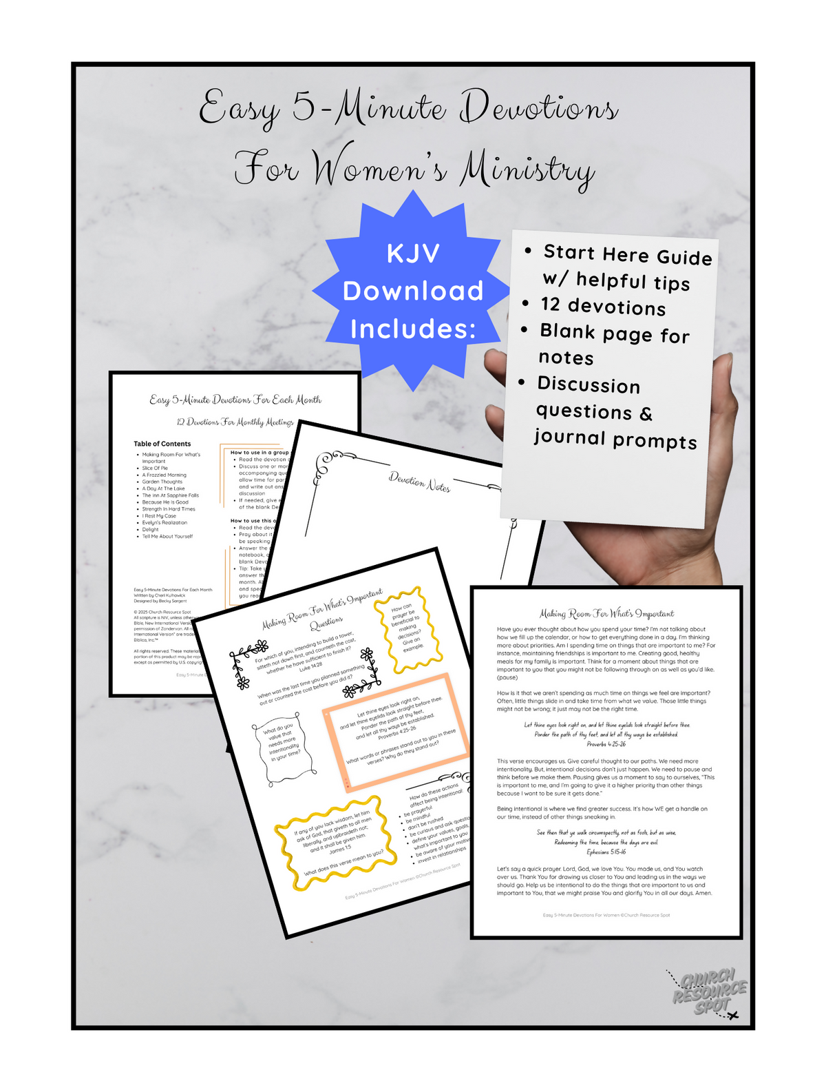 Easy 5-Minute Devotions For Women's Ministry KJV