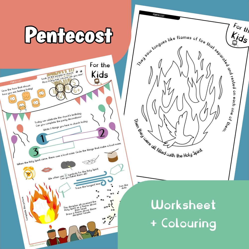 Pentecost (Acts 2) Activity sheet and Colouring