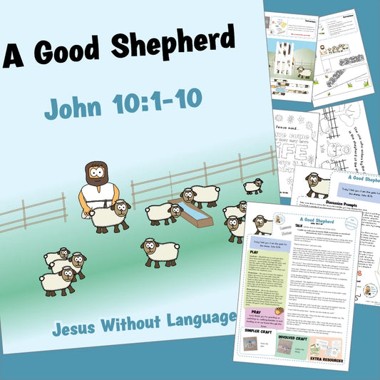 A Good Shepherd (John 10) Kidmin lesson with crafts and colouring