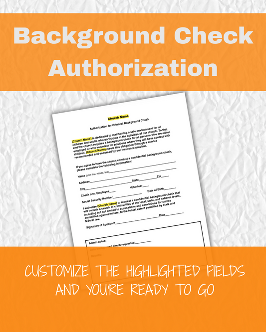 Background Check Authorization Form