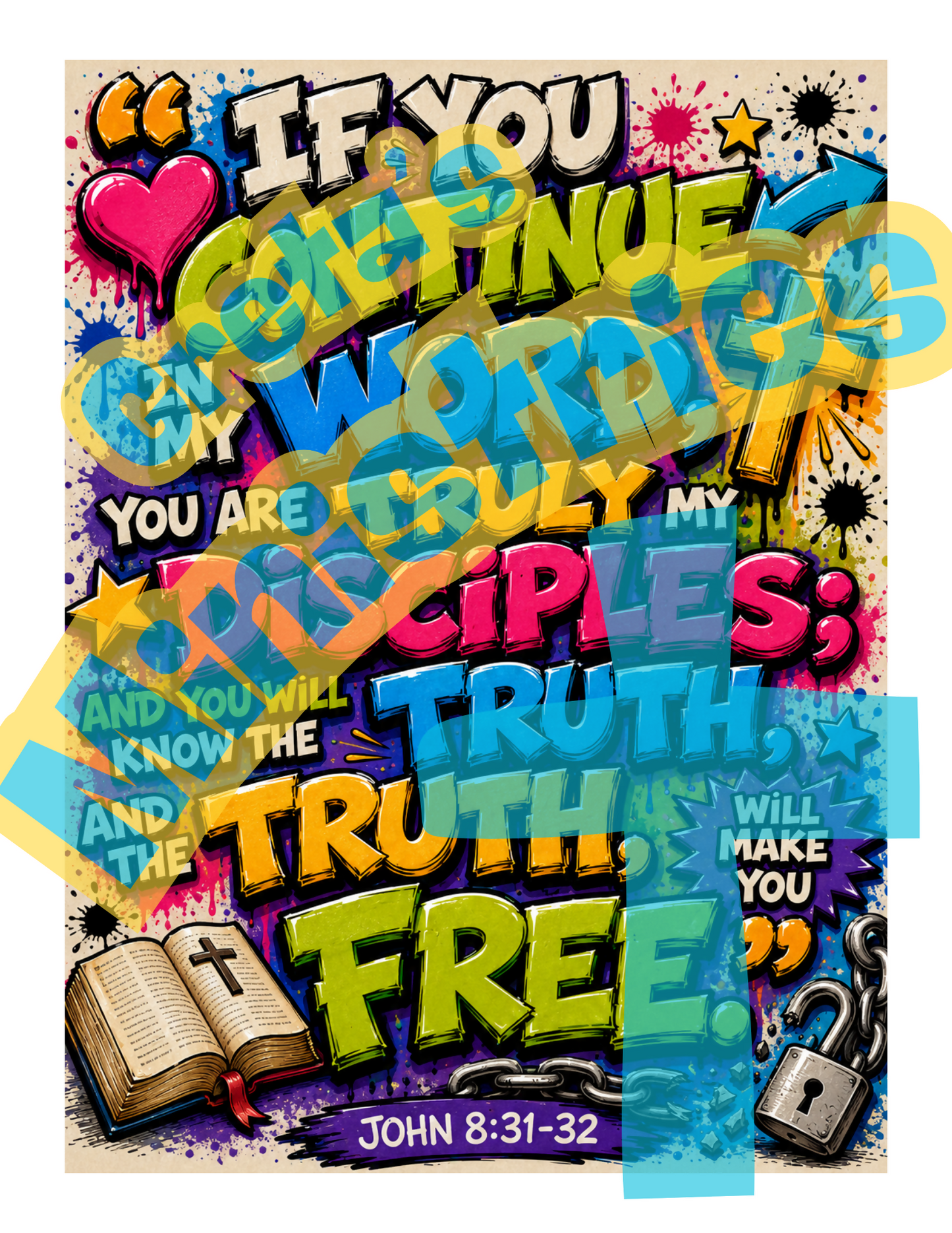 Teen Bible Verse Coloring Pages & Posters Bundle | Faith & Salvation