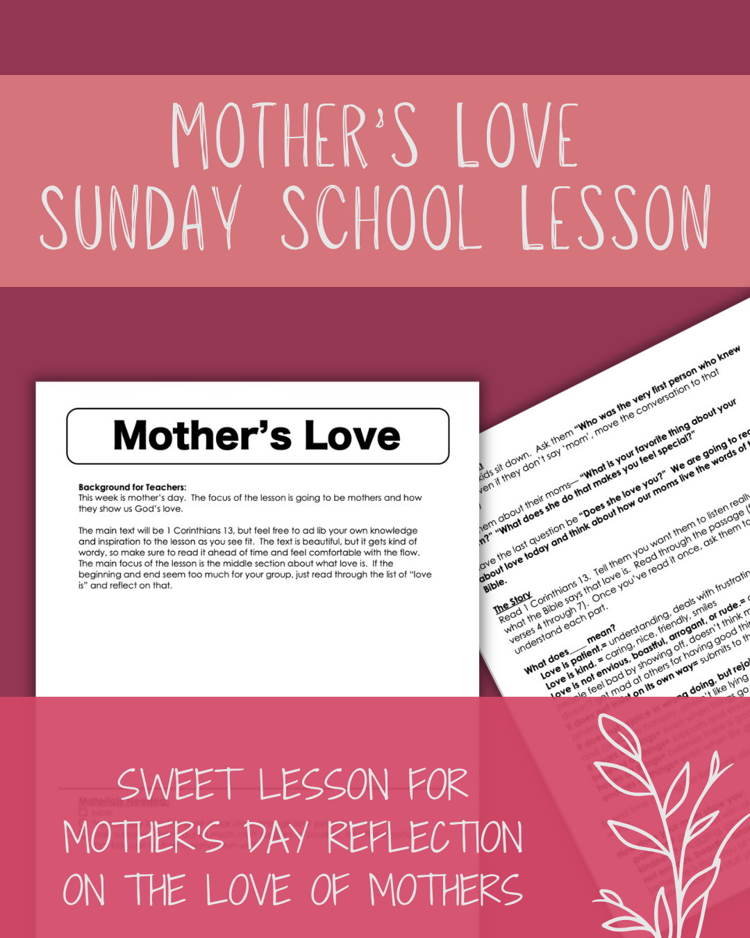 Mother's Love KidMin Lesson