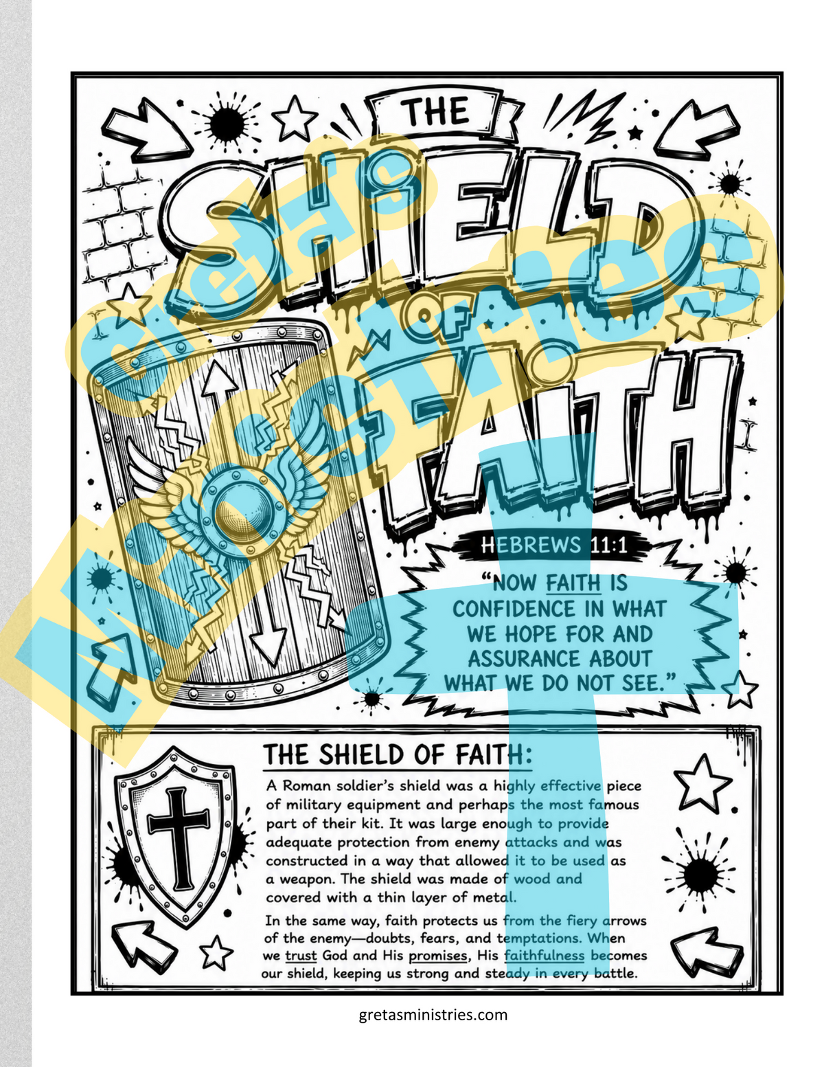 Armor of God Coloring Pages for Teens | Ephesians 6:10-17 Bible Study | 7 Pages