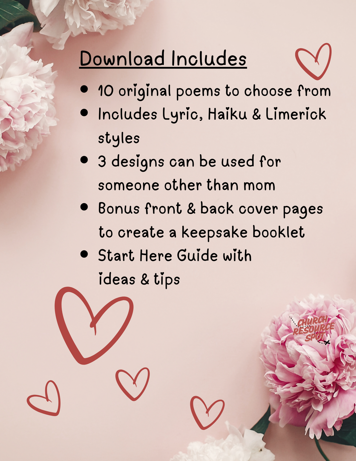 10 Mother's Day Poem Craft Sheets