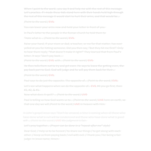 Christian Children and Youth Sermon - Good Over Evil (Romans 12:9-21)