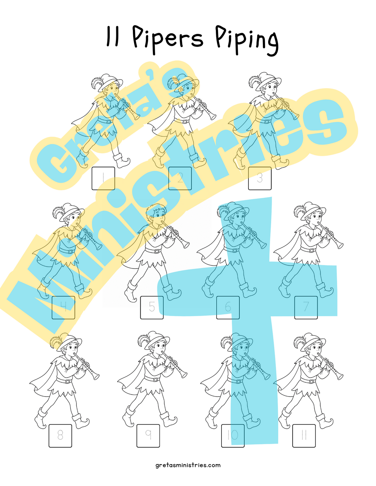 The 12 Days of Christmas – Preschool Coloring, Counting & Number Practice