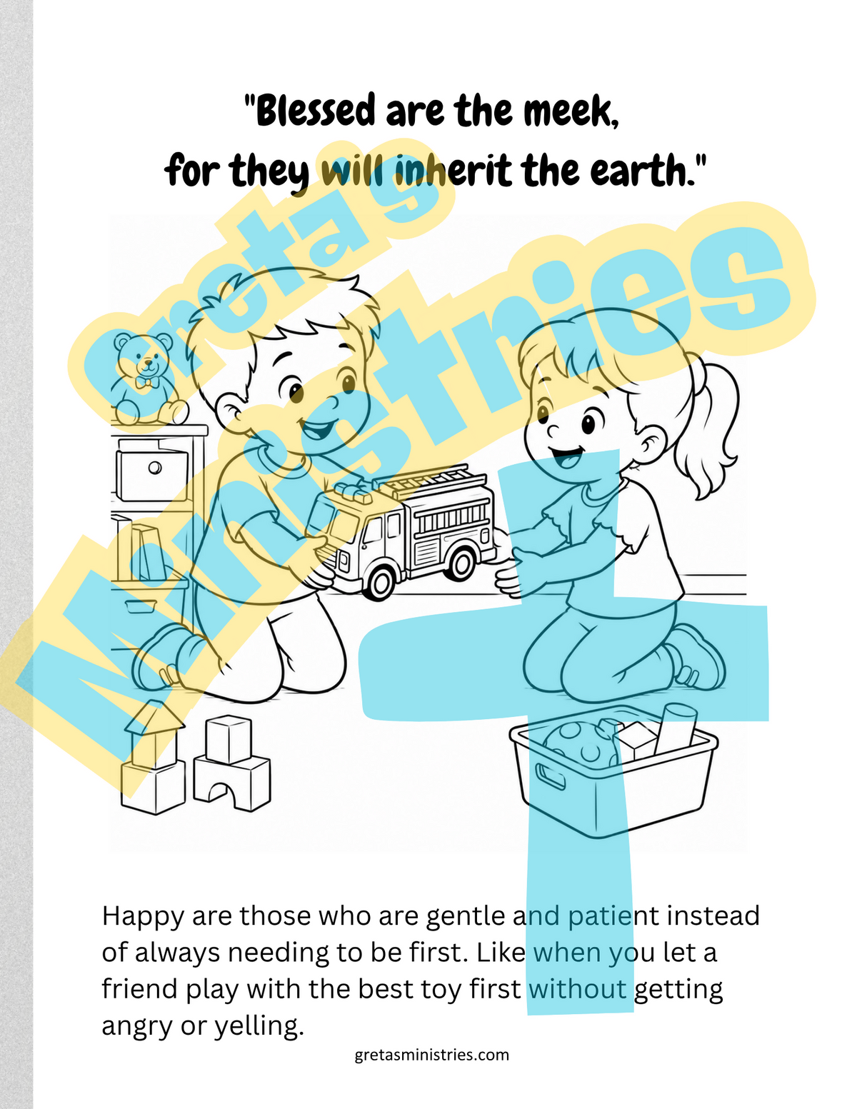 The Beatitudes Coloring Book with Explanations | Matthew 5:3–10 | PreK-2nd Grade