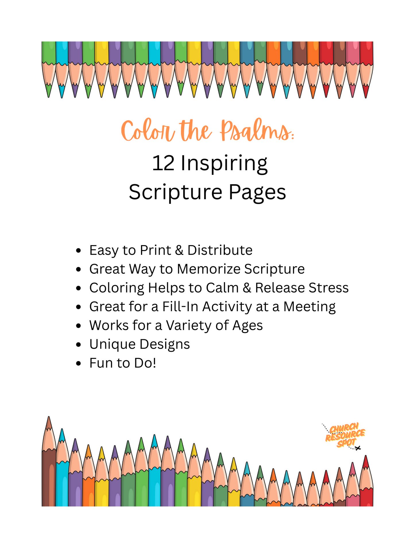 Color the Psalms: 12 Inspiring Scripture Pages
