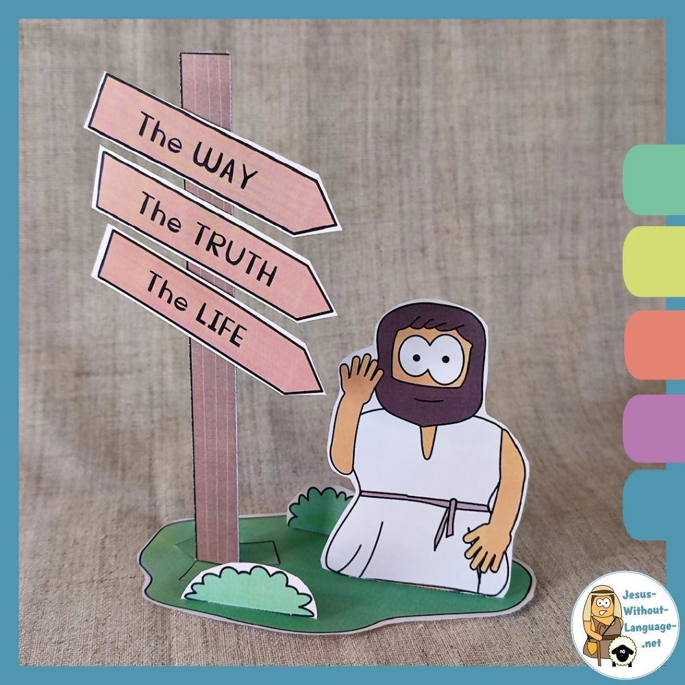 The Way, Truth and Life (John 24) Kidmin lesson with crafts and colouring