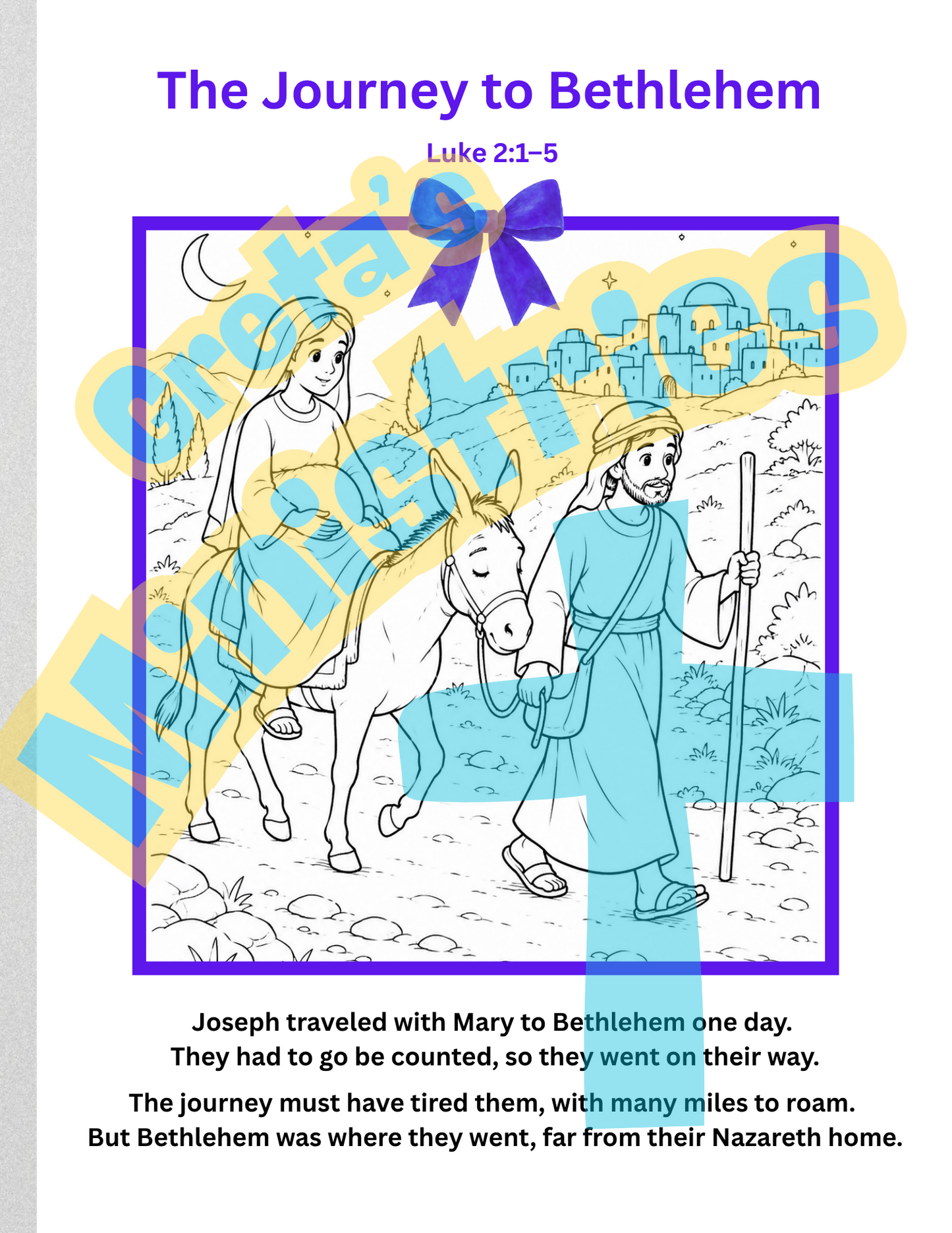 The Greatest Christmas Gift – The Story of Jesus’ Birth | Rhyming Coloring Book