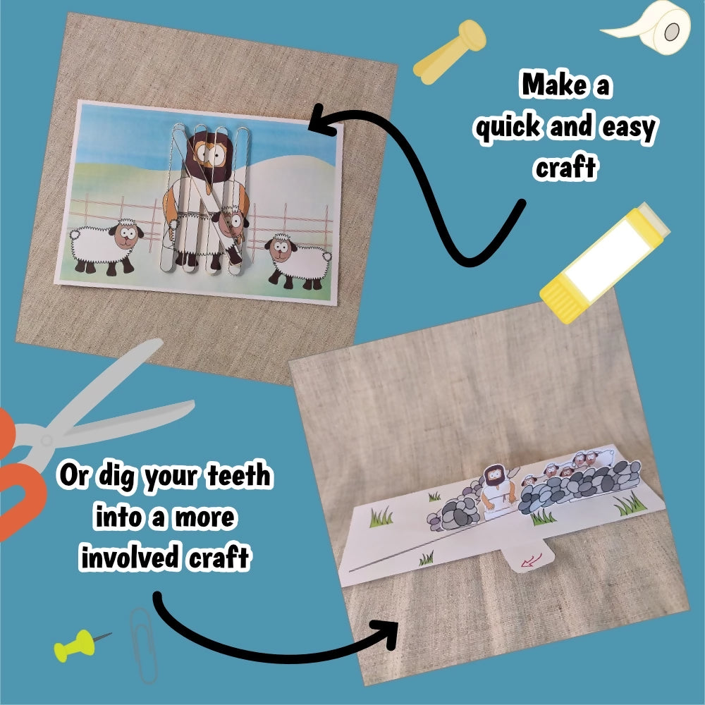 A Good Shepherd (John 10) Kidmin lesson with crafts and colouring