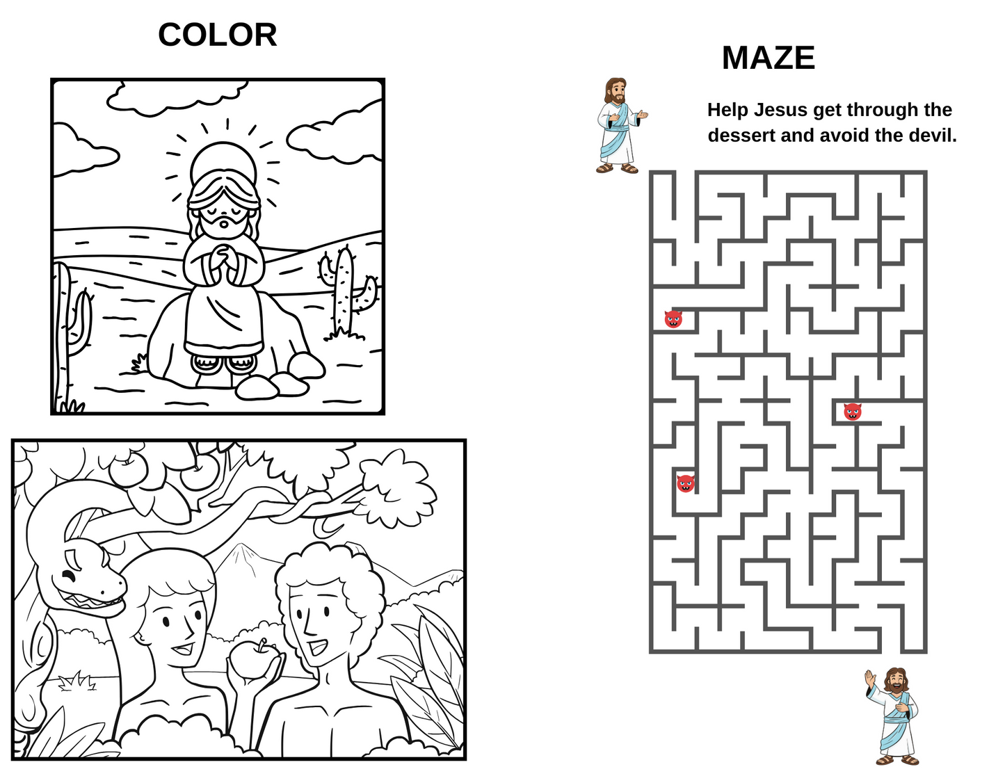 Children & Youth Sermon/Message & activity booklet - Temptation- (Matthew 4:1-11 & Genesis 3:1-7)