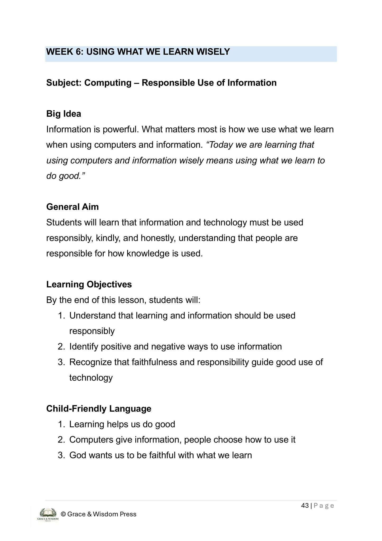 Seeking Truth Wisely A Foundational Christian Curriculum for Teaching Digital Discernment in the Elementary Years
