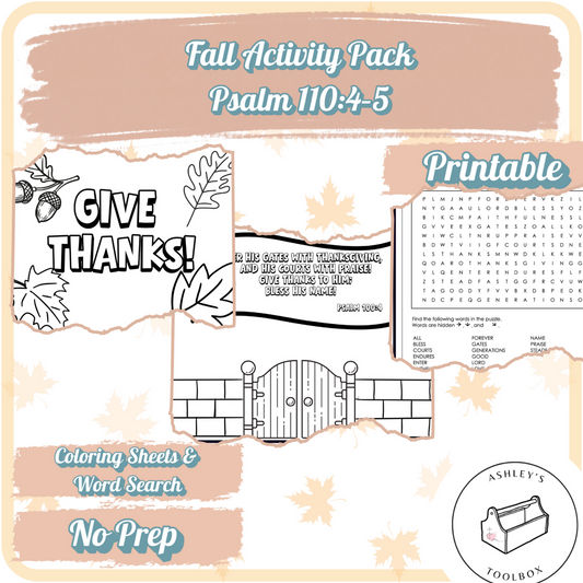 Fall Activity Pack – Psalm 110:4–5