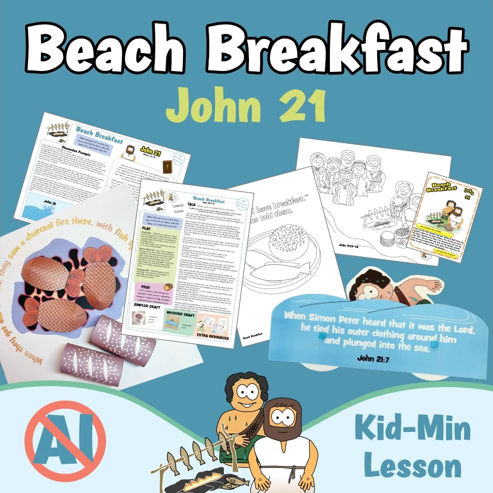John 21 - Beach Breakfast | Ministry lesson, Bible crafts, Games