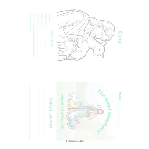 The Good Shepherd (John 10:1-10 & Psalm 23) Children's Sermon/Lesson & Activity